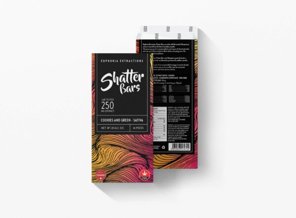 Euphoria Extractions – 500mg Shatter Bar – Milk Chocolate (Sativa) | Naked Cannabis Canada