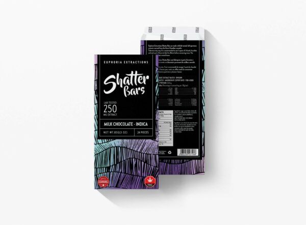 Euphoria Extractions – 500mg Shatter Bar – Milk Chocolate (Sativa) | Naked Cannabis Canada