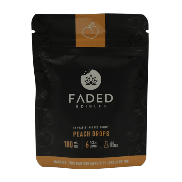 Faded Edibles – Peach Drops – 180mg | Naked Cannabis Canada