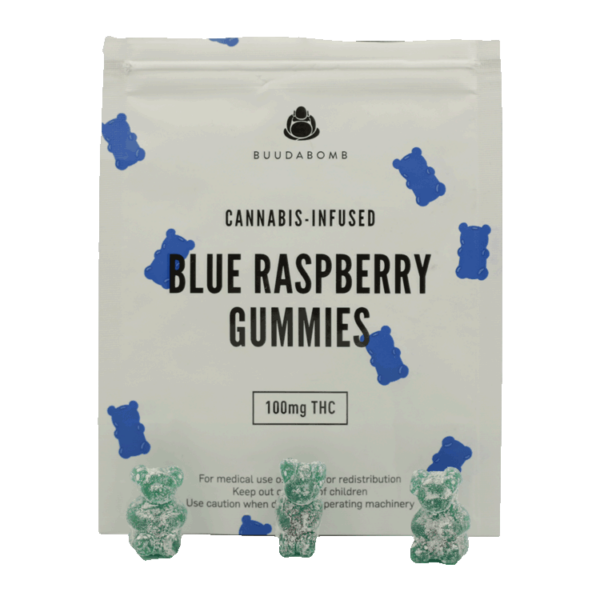 Buudabomb – Blue Raspberry Gummies – 100mg | Naked Cannabis Canada