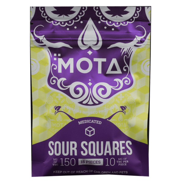 MOTA Edibles – Sour Squares – 150mg THC | Naked Cannabis Canada