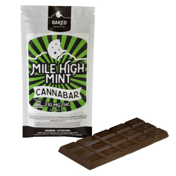 Baked Edibles – Mile High Mint Cannabar 210mg THC | Naked Cannabis Canada