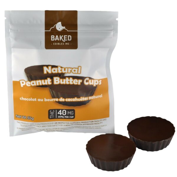 Baked Edibles – Chocolate Mini Peanut Butter Cups 40mg THC | Naked Cannabis Canada