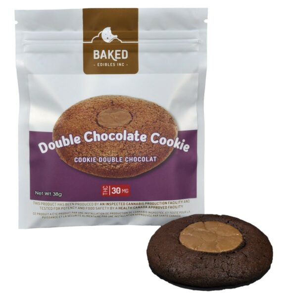 Baked Edibles – Cookie – Double Chocolate 30mg THC | Naked Cannabis Canada