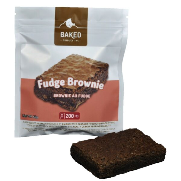 Baked Edibles – Fudge Brownie 200mg THC | Naked Cannabis Canada