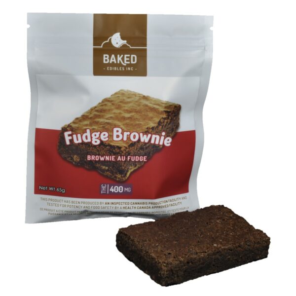 Baked Edibles – Fudge Brownie 400mg THC | Naked Cannabis Canada