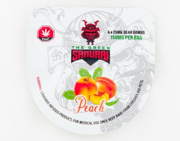 The Green Samurai – Peach Gummies – 150mg | Naked Cannabis Canada
