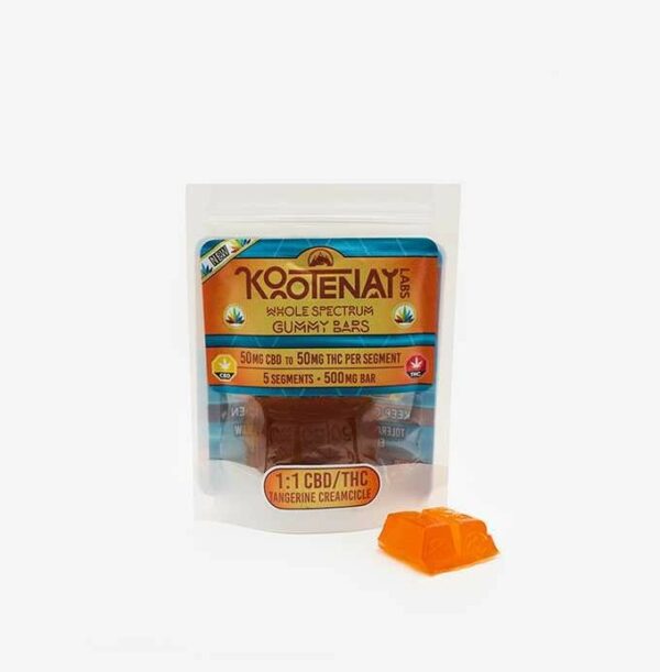 Kootenay Labs – 1:1 Tangerine Creamsicle Gummy – (500mg total) | Naked Cannabis Canada