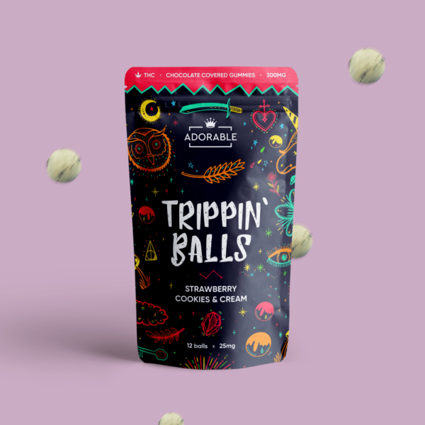 Adorable – Trippin’ Balls – Strawberry Cookies & Cream – 300mg | Naked Cannabis Canada