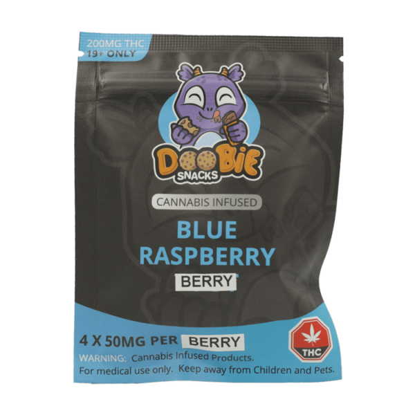 Doobie Snacks – Blue Raspberry – 200mg THC | Naked Cannabis Canada