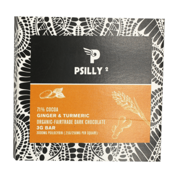 Psilly – Dark Chocolate Bar – Ginger & Turmeric | Naked Cannabis Canada