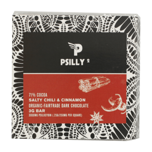 Psilly – Dark Chocolate Bar – Salty Chili & Cinnamon | Naked Cannabis Canada