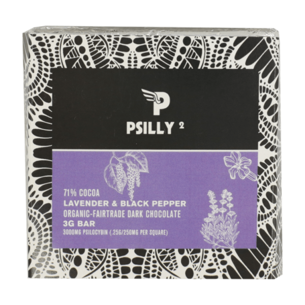 Psilly – Dark Chocolate Bar – Lavender & Black Pepper | Naked Cannabis Canada