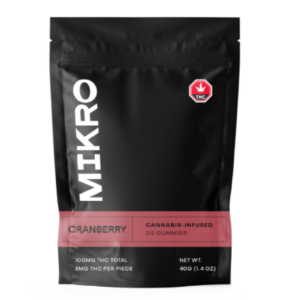 Mikro – THC Gummies – 100mg THC – Cranberry | Naked Cannabis Canada