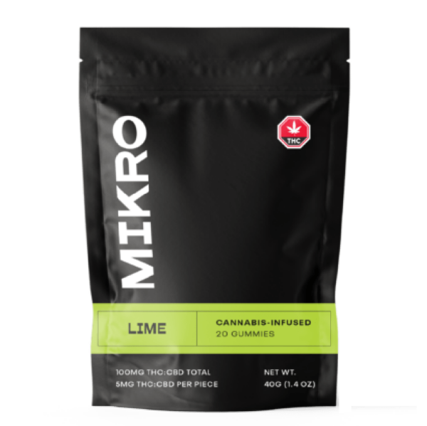 Mikro – 1:1 THC/CBD Gummies – 100mg – Lime | Naked Cannabis Canada