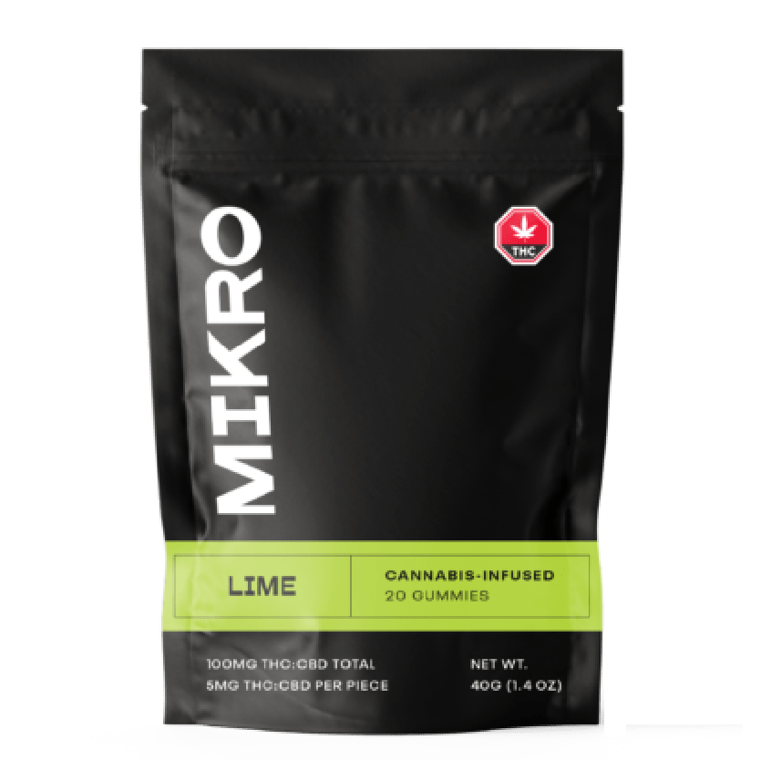 Mikro – 1:1 THC/CBD Gummies – 100mg – Lime | Naked Cannabis Canada