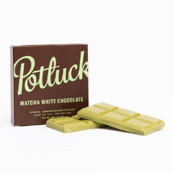 Potluck – Infused Chocolate – Matcha White Chocolate – 300mg THC | Naked Cannabis Canada