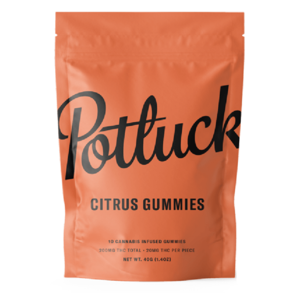 Potluck Extracts – Citrus Gummies – 200mg THC | Naked Cannabis Canada