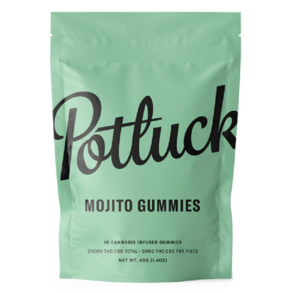 Potluck Extracts – Mojito Gummies (1:1) – 100mg THC / 100mg CBD | Naked Cannabis Canada
