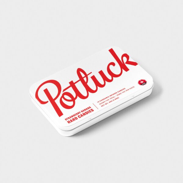 Potluck – Hard Candy – Strawberry Banana- 300mg THC | Naked Cannabis Canada